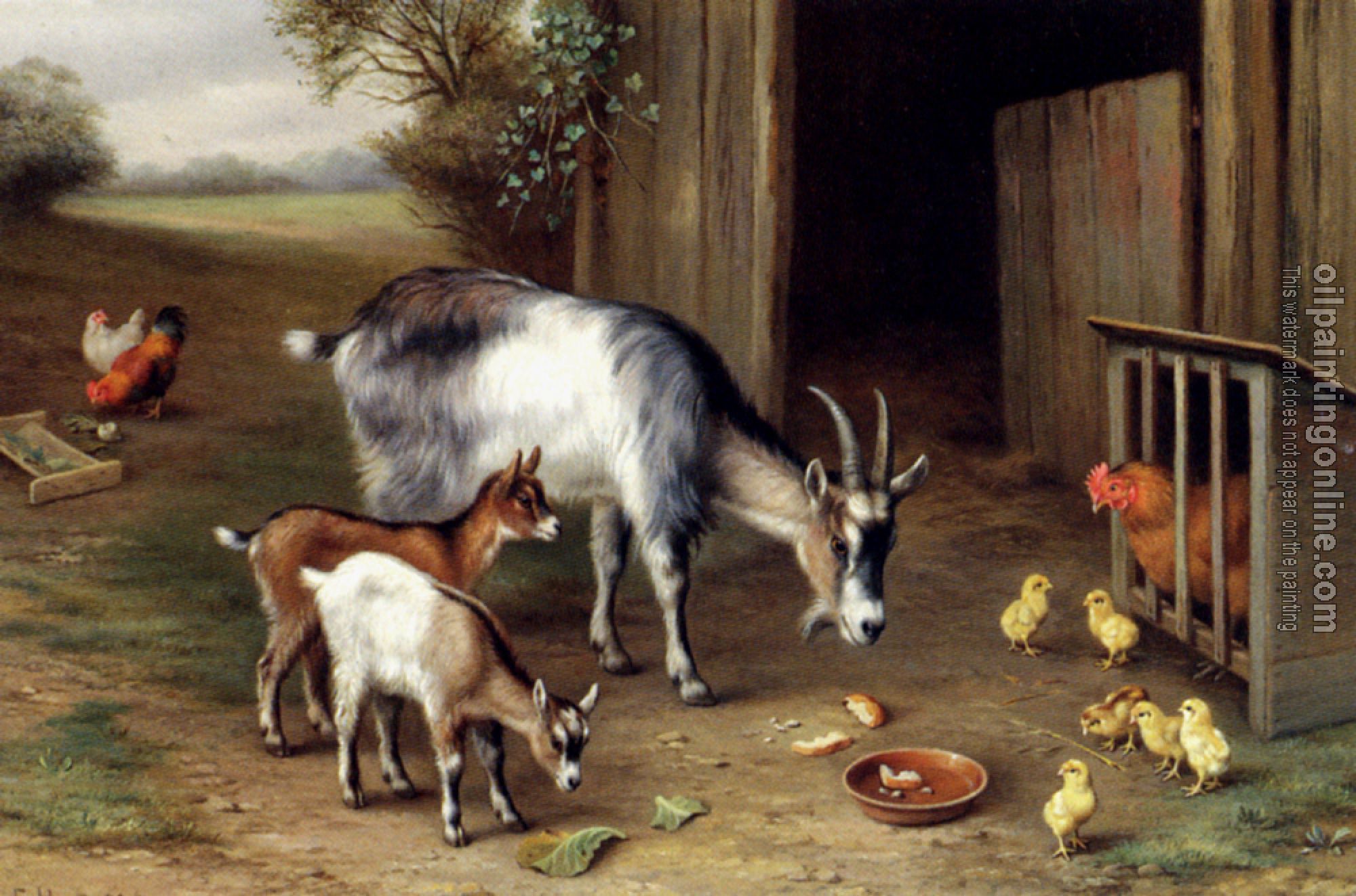 Edgar Hunt - Goats And Poultry